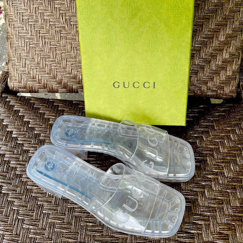 CLEAR GUCCI SLIDES SUMMER 2021 SZ 40